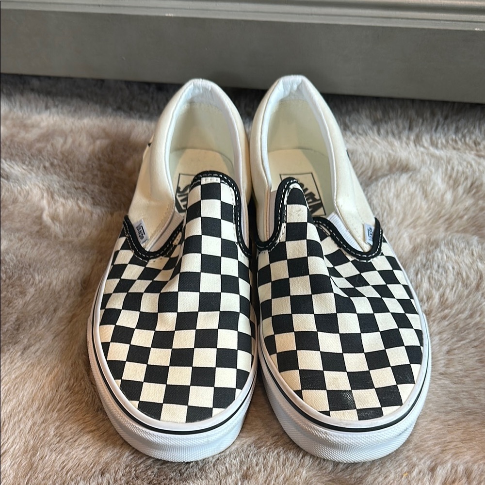 Vans Black and White Checkered Slip-On Sneakers